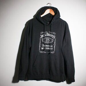 Jack Daniels Hoodie Mens Medium Black Tennessee Whiskey Pullover
